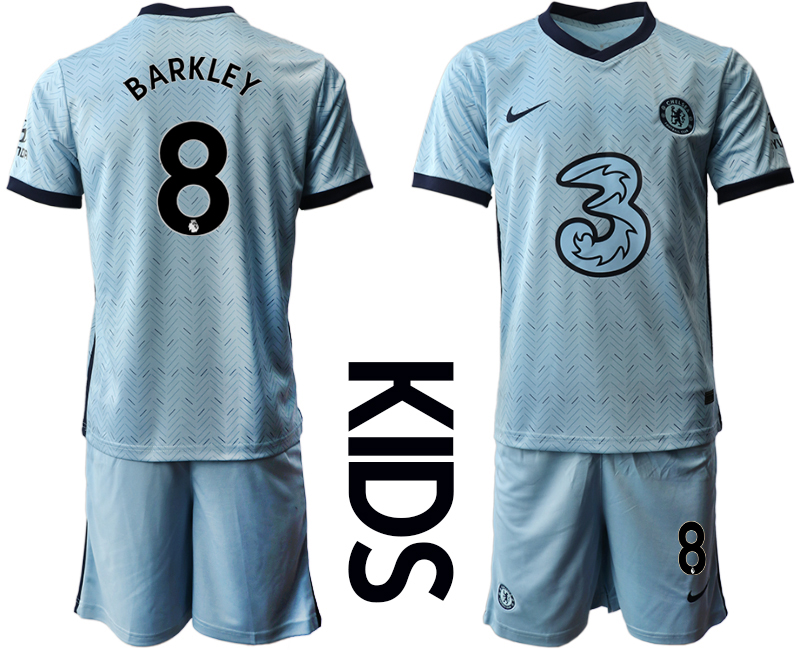 Youth 2020-2021 club Chelsea away Light blue #8 Soccer Jerseys->chelsea jersey->Soccer Club Jersey
